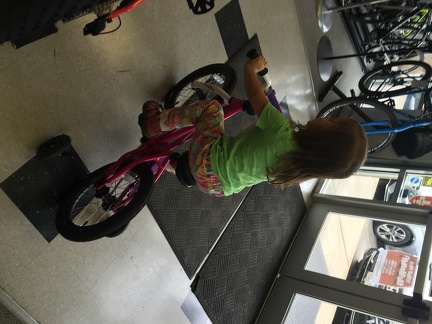 Greta testing a bike2
